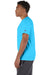 Champion T425 Mens Short Sleeve Crewneck T-Shirt Lagoon Blue Model Side