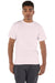 Champion T425 Mens Short Sleeve Crewneck T-Shirt Body Blush Pink Model Front