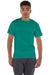 Champion T425 Mens Short Sleeve Crewneck T-Shirt Emerald Green Model Front