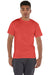 Champion T425 Mens Short Sleeve Crewneck T-Shirt Red River Clay Model Front