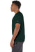 Champion T425 Mens Short Sleeve Crewneck T-Shirt Dark Green Model Side