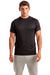 TriDri TD011 Mens Paneled Tech Moisture Wicking Short Sleeve Crewneck T-Shirt Black Model Front