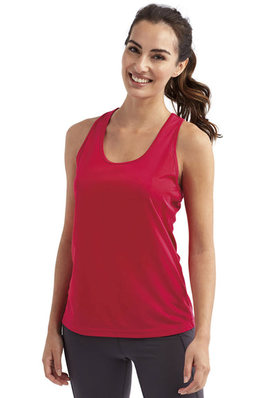 TriDri TD042 Womens Venus Knot Back Moisture Wicking Tank Top Hot Pink Model Front