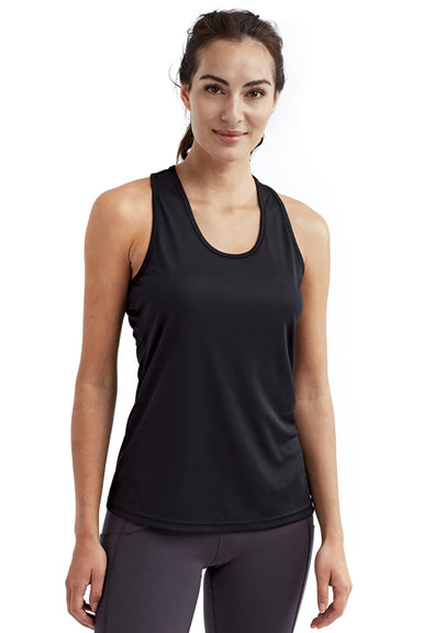 TriDri TD042 Womens Venus Knot Back Moisture Wicking Tank Top Black Model Front