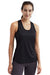 TriDri TD042 Womens Venus Knot Back Moisture Wicking Tank Top Black Model Front
