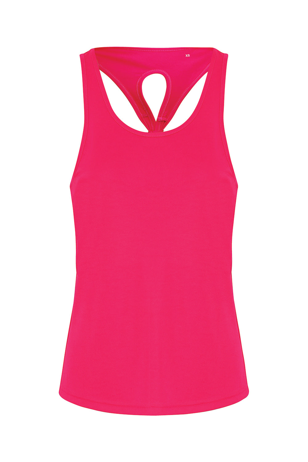 TriDri TD042 Womens Venus Knot Back Moisture Wicking Tank Top Hot Pink Flat Front