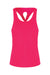 TriDri TD042 Womens Venus Knot Back Moisture Wicking Tank Top Hot Pink Flat Front