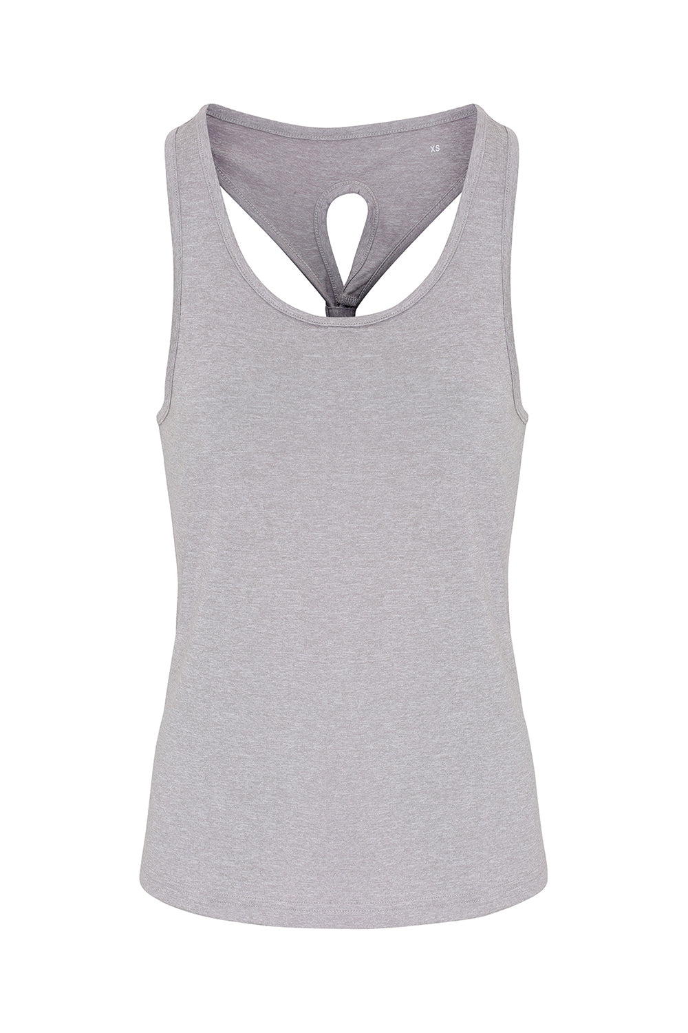 TriDri TD042 Womens Venus Knot Back Moisture Wicking Tank Top Silver Grey Melange Flat Front
