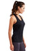 TriDri TD042 Womens Venus Knot Back Moisture Wicking Tank Top Black Model Side