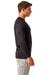 TriDri TD050 Mens Paneled Tech Moisture Wicking Long Sleeve Crewneck T-Shirt Black Model Side