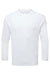 TriDri TD050 Mens Paneled Tech Moisture Wicking Long Sleeve Crewneck T-Shirt White Flat Front