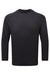TriDri TD050 Mens Paneled Tech Moisture Wicking Long Sleeve Crewneck T-Shirt Black Flat Front