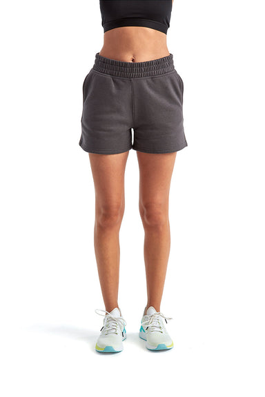 TriDri TD062 Womens Maria Jogger Shorts w/ Pockets Charcoal Grey Model Front