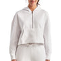 TriDri Womens Alice 1/4 Zip Hooded Sweatshirt Hoodie w/ Pouch Pocket - White