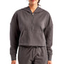 TriDri Womens Alice 1/4 Zip Hooded Sweatshirt Hoodie w/ Pouch Pocket - Charcoal Grey