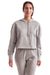 TriDri TD077 Womens Alice 1/4 Zip Hooded Sweatshirt Hoodie w/ Pouch Pocket Heather Grey Model Front
