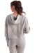 TriDri TD077 Womens Alice 1/4 Zip Hooded Sweatshirt Hoodie w/ Pouch Pocket Heather Grey Model Back