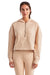 TriDri TD077 Womens Alice 1/4 Zip Hooded Sweatshirt Hoodie w/ Pouch Pocket Nude Model Front