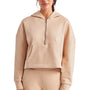 TriDri Womens Alice 1/4 Zip Hooded Sweatshirt Hoodie w/ Pouch Pocket - Nude