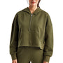 TriDri Womens Alice 1/4 Zip Hooded Sweatshirt Hoodie w/ Pouch Pocket - Olive Green