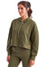 TriDri TD077 Womens Alice 1/4 Zip Hooded Sweatshirt Hoodie w/ Pouch Pocket Olive Green Model 3q