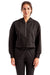TriDri TD077 Womens Alice 1/4 Zip Hooded Sweatshirt Hoodie w/ Pouch Pocket Black Model Front