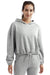 TriDri TD085 Womens Maria Cropped Hooded Sweatshirt Hoodie Heather Grey Model Front