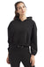 TriDri TD085 Womens Maria Cropped Hooded Sweatshirt Hoodie Black Model Front
