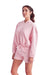 TriDri TD085 Womens Maria Cropped Hooded Sweatshirt Hoodie Light Pink Model 3q