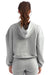 TriDri TD085 Womens Maria Cropped Hooded Sweatshirt Hoodie Heather Grey Model Back