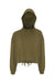 TriDri TD085 Womens Maria Cropped Hooded Sweatshirt Hoodie Olive Green Flat Front