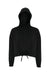 TriDri TD085 Womens Maria Cropped Hooded Sweatshirt Hoodie Black Flat Front
