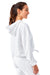 TriDri TD085 Womens Maria Cropped Hooded Sweatshirt Hoodie White Model Side