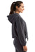 TriDri TD085 Womens Maria Cropped Hooded Sweatshirt Hoodie Charcoal Grey Model Side