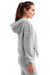 TriDri TD085 Womens Maria Cropped Hooded Sweatshirt Hoodie Heather Grey Model Side