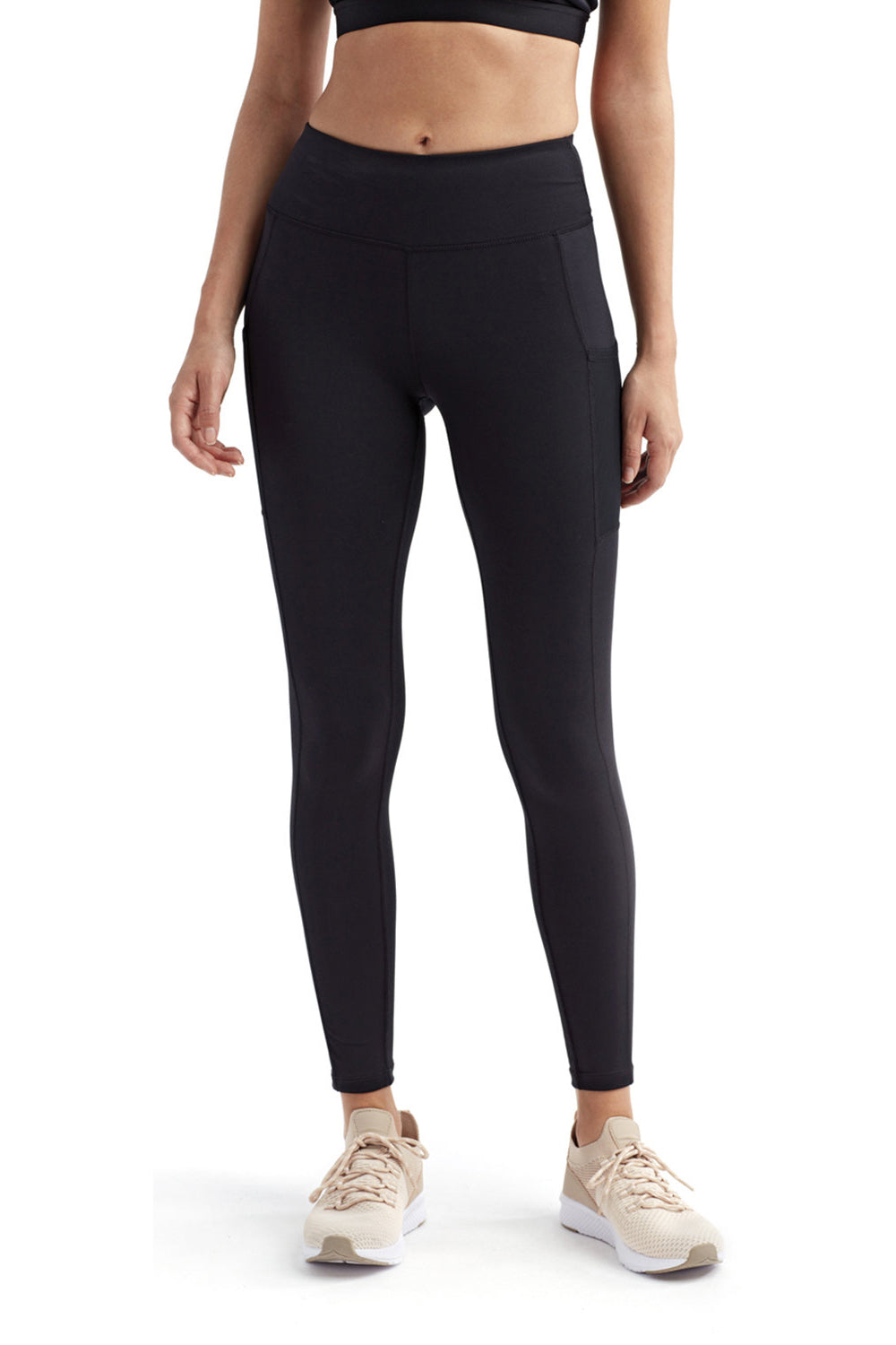 TriDri TD304 Womens Danica Leggings w/ Pockets Black Model Front