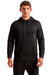 TriDri TD448 Mens Moisture Wicking Hooded Sweatshirt Hoodie w/ Pouch Pocket Black Model Front