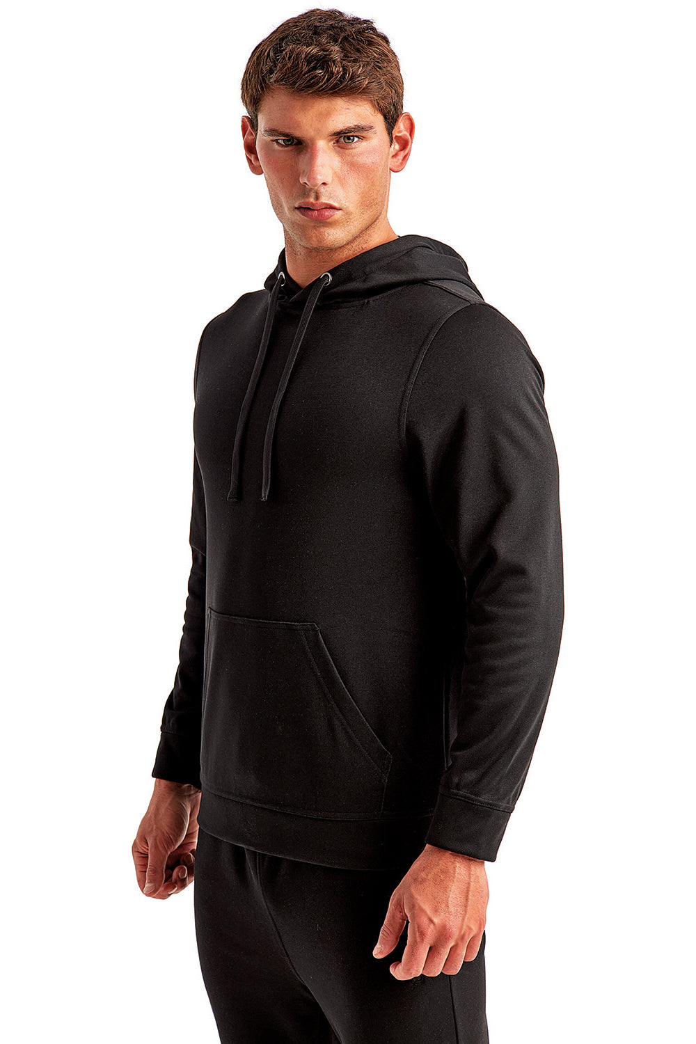 TriDri TD448 Mens Moisture Wicking Hooded Sweatshirt Hoodie w/ Pouch Pocket Black Model 3q