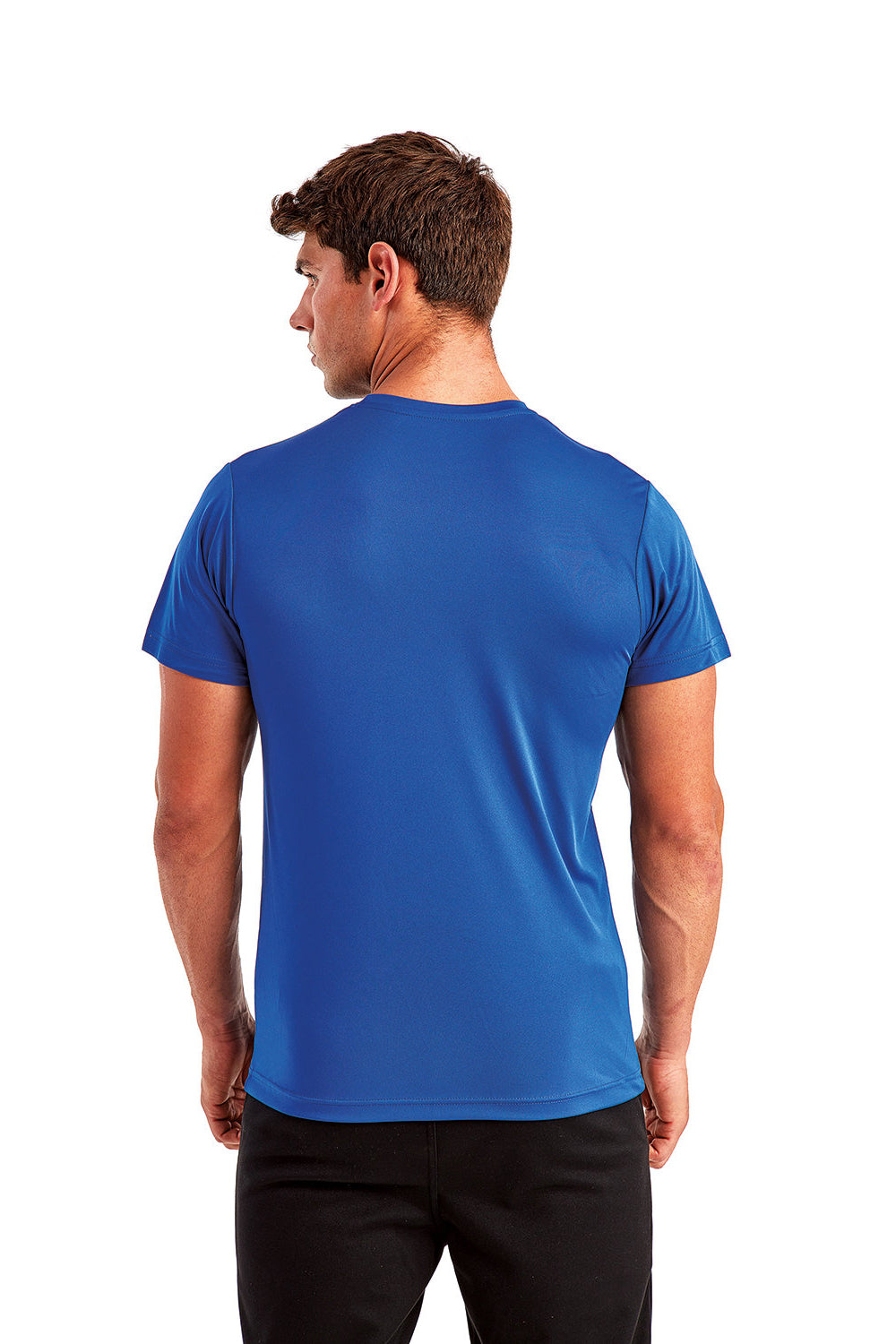 TriDri TD501 Mens Moisture Wicking Short Sleeve Crewneck T-Shirt Royal Blue Model Back