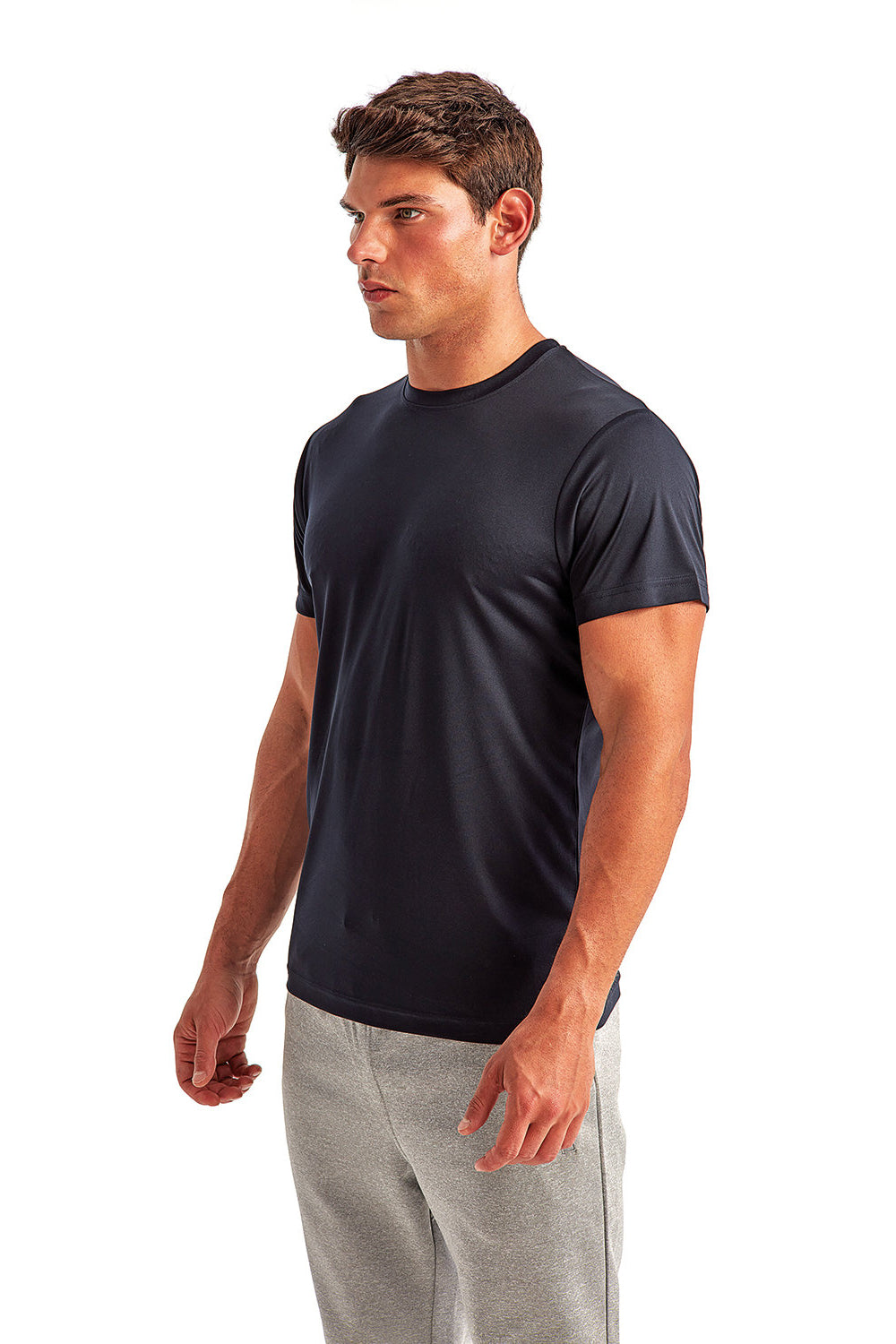 TriDri TD501 Mens Moisture Wicking Short Sleeve Crewneck T-Shirt French Navy Blue Model 3q