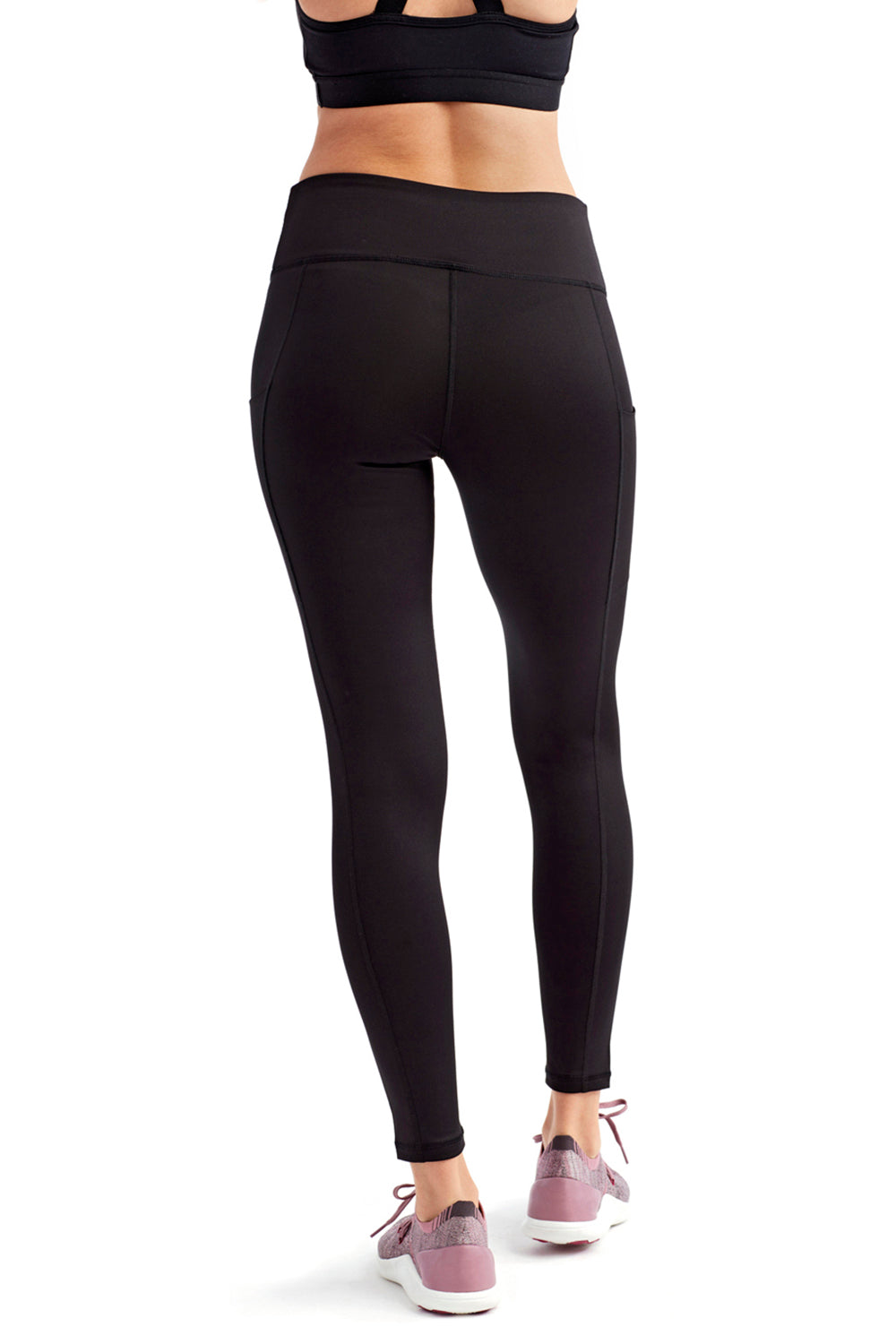 TriDri TD531 Womens Performance Leggings w/ Pockets Black Model Back