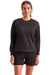 TriDri TD600 Womens Billie Side Zip Crewneck Sweatshirt Black Model Front