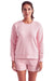 TriDri TD600 Womens Billie Side Zip Crewneck Sweatshirt Light Pink Model Front