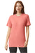 American Apparel TR401 Mens Track Short Sleeve Crewneck T-Shirt Coral Model Front