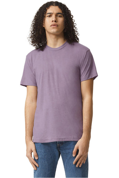 American Apparel TR401 Mens Track Short Sleeve Crewneck T-Shirt Storm Purple Model Front