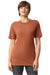 American Apparel TR401 Mens Track Short Sleeve Crewneck T-Shirt Rust Model Front