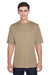 Team 365 TT11 Mens Zone Performance Moisture Wicking Short Sleeve Crewneck T-Shirt Desert Khaki Brown Model Front