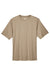 Team 365 TT11 Mens Zone Performance Moisture Wicking Short Sleeve Crewneck T-Shirt Desert Khaki Brown Flat Front