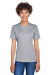 Team 365 TT11HW Womens Sonic Performance Heather Moisture Wicking Short Sleeve V-Neck T-Shirt Heather Grey Model Front