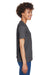 Team 365 TT11HW Womens Sonic Performance Heather Moisture Wicking Short Sleeve V-Neck T-Shirt Heather Dark Grey Model Side